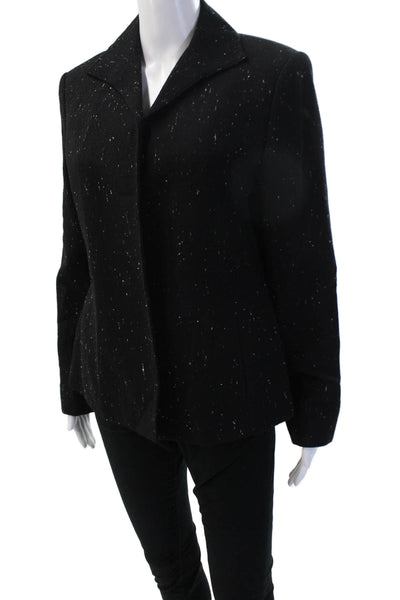 Lafayette 148 New York Womens Black Collared Long Sleeve Blazer Size 8