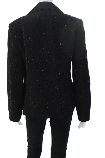 Lafayette 148 New York Womens Black Collared Long Sleeve Blazer Size 8