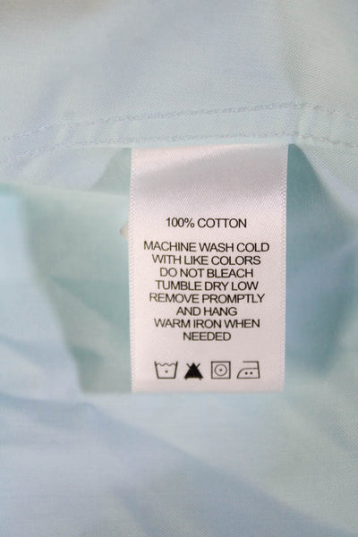 Foxcroft Womens Light Blue Collared Cotton Basic Button-Up 3/4 Sleeve Size 6