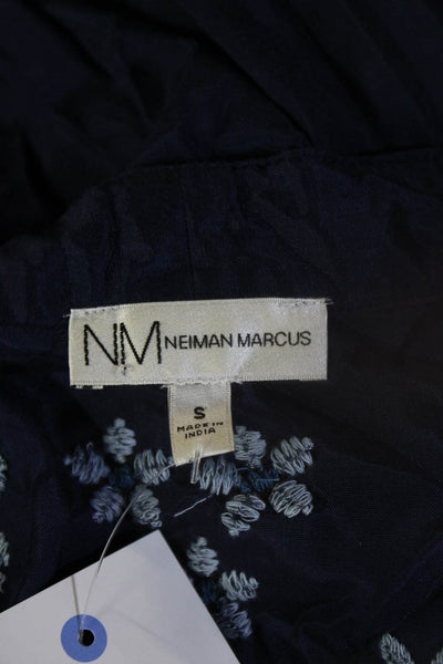Neiman Marcus Womens Dark Blue Floral Rayon Kimono Short Sleeve Boho Size S