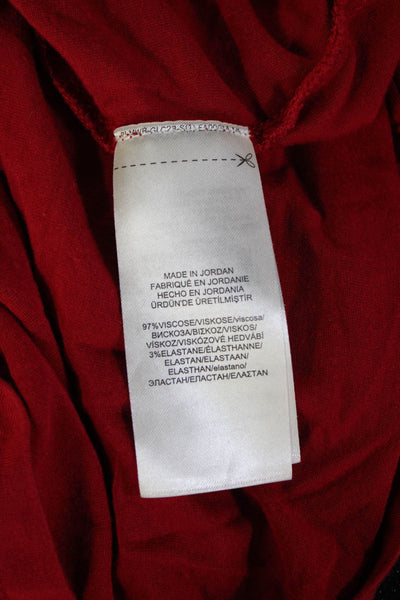 Lauren Ralph Lauren Womens Tunic Red Mock Neck 3/4 Sleeve Size 1X