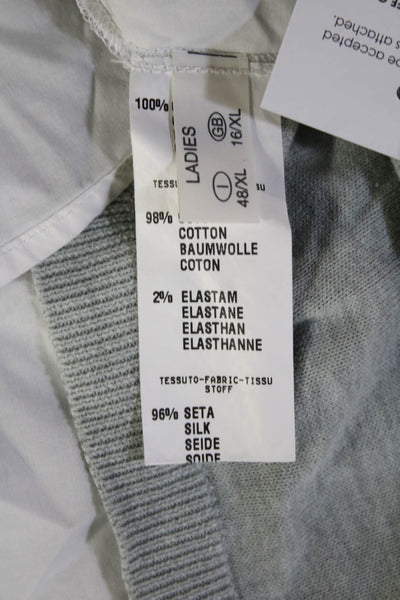 Fabiana Filippi Ladies Collared Long Sleeve Gray Sweater Size XL