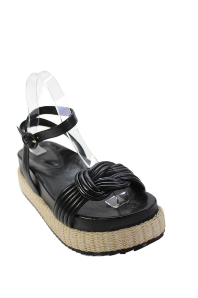 Alexandre Birman Women's Open Toe Ankle Buckle Platform Sandals Black Size 38