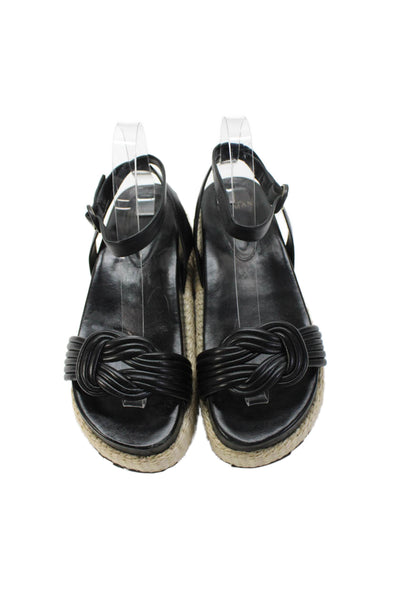 Alexandre Birman Women's Open Toe Ankle Buckle Platform Sandals Black Size 38