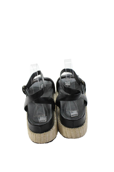 Alexandre Birman Women's Open Toe Ankle Buckle Platform Sandals Black Size 38