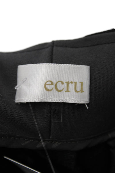 Ecru Unisex Black Dress Pants Zip 58% Cotton 40% Polyamide 2% Spandex Size 12