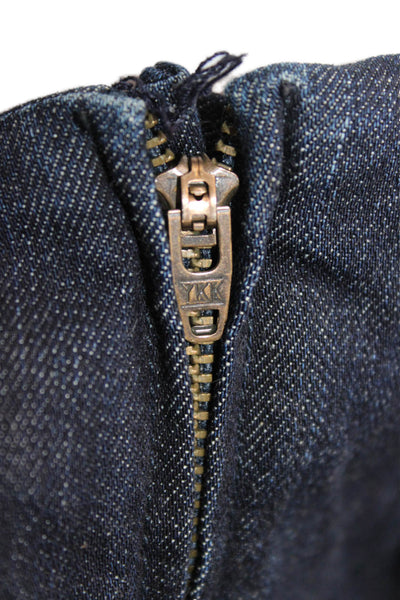 J Brand Womens Cropped Ankle Jeans Dark Blue Mid Rise Zip Size 32