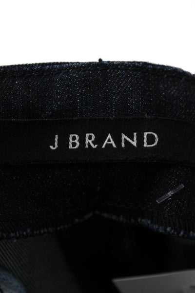 J Brand Womens Cropped Ankle Jeans Dark Blue Mid Rise Zip Size 32