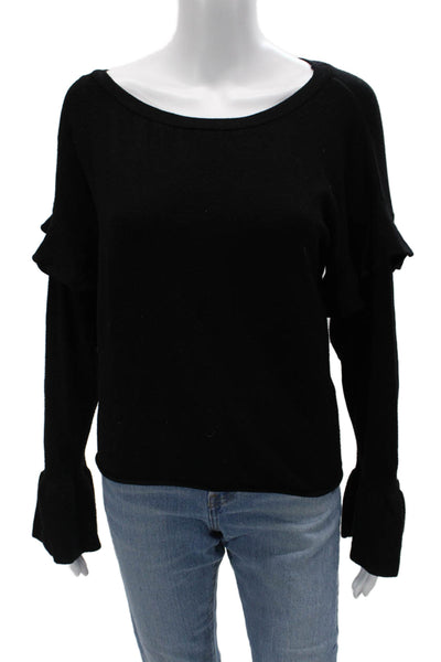 Zara Unisex Pullover Sweater Black Round Neck Long Sleeve Viscose Size S