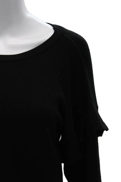 Zara Unisex Pullover Sweater Black Round Neck Long Sleeve Viscose Size S
