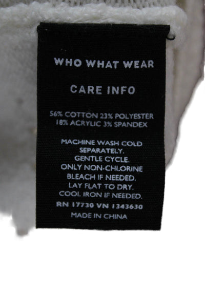 Who What Wear Unisex Pullover Crew Neck Argyle Button Sweater Size M