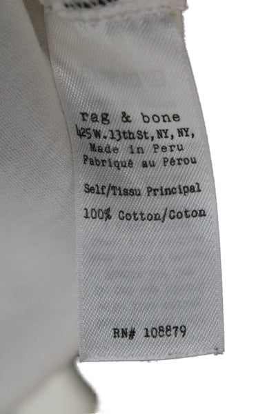 Rag & Bone Jean Womens Sleeveless Basic Tank White 100% Cotton Mock Neck Size M