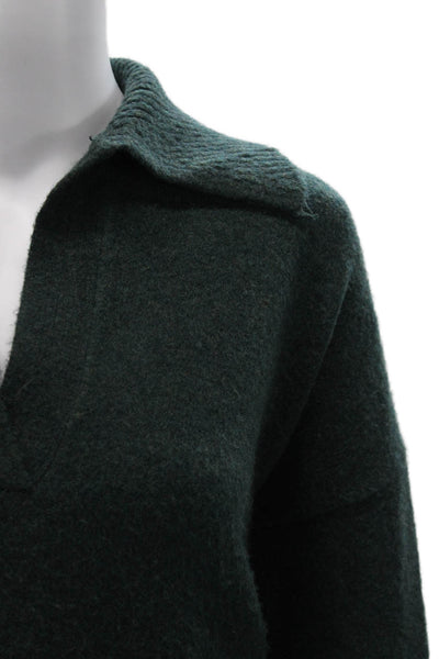 Zara Unisex Green Collared Long Sleeve Pullover Sweater Size S