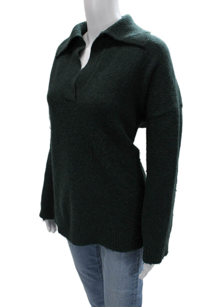 Zara Unisex Green Collared Long Sleeve Pullover Sweater Size S