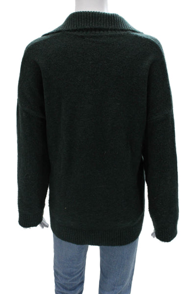Zara Unisex Green Collared Long Sleeve Pullover Sweater Size S