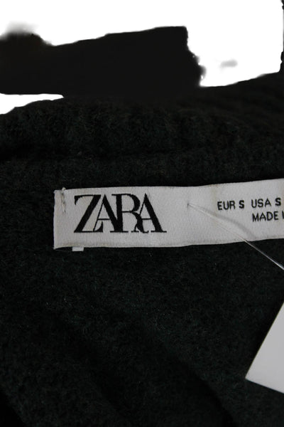 Zara Unisex Green Collared Long Sleeve Pullover Sweater Size S