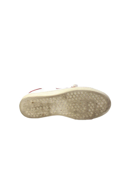 Gio+ Womens Lace Up Suede Trim Star Low Top Sneakers White Red Size 40