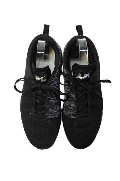 APL Womens Lace Up Knit Logo Low Top Sneakers Black Gray Size 10