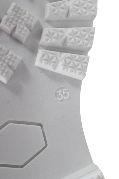 Spain + Co Womens Leather Metallic Heart Motif Slip On Loafers White Size 5