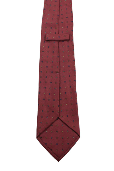 Ermenegildo Zegna Mens Silk Mini Floral Print Wide Necktie Red