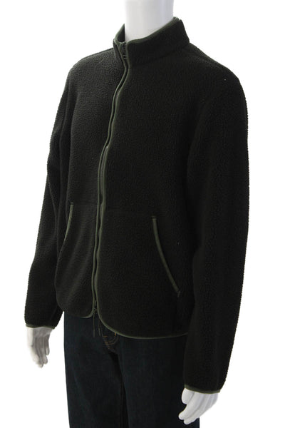 Everlane Mens Black Recycled Polyester High Neck Zip Jacket Long Sleeve Size M