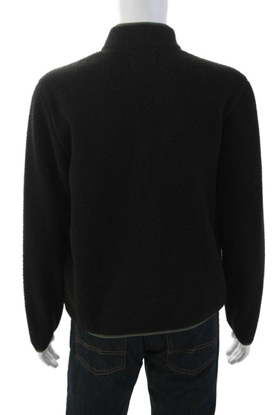 Everlane Mens Black Recycled Polyester High Neck Zip Jacket Long Sleeve Size M