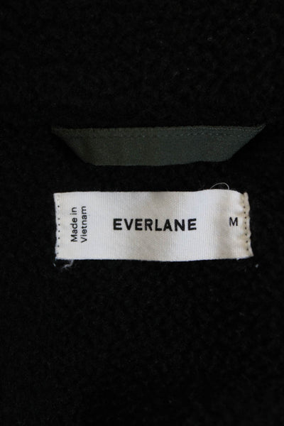 Everlane Mens Black Recycled Polyester High Neck Zip Jacket Long Sleeve Size M