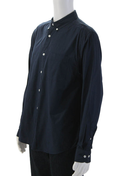 Everlane Mens Dark Blue Cotton Button-Down Dress Shirt Long Sleeve Size M