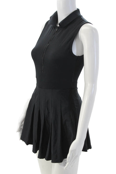 We Wore What Womens Fit & Flare Shirt Dress Black Sleeveless Zip Size XS