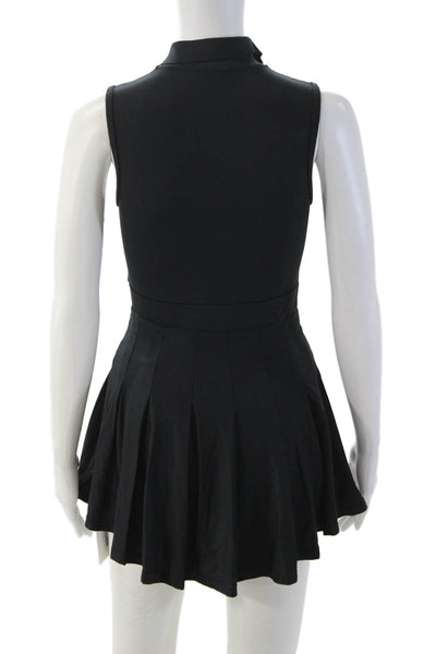 We Wore What Womens Fit & Flare Shirt Dress Black Sleeveless Zip Size XS