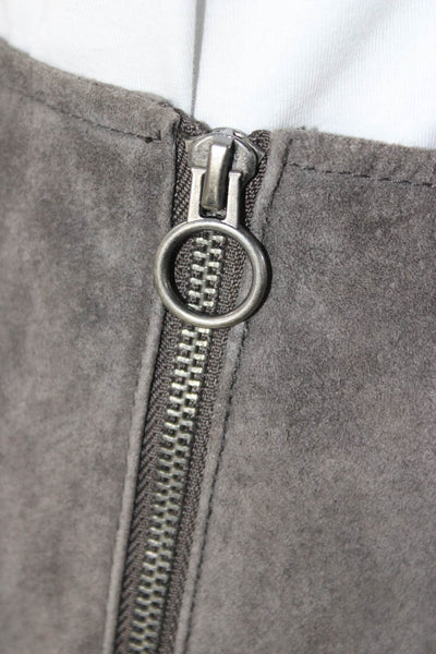 Blank NYC Womens A-Line Leather Mini Skirt Dark Gray Size 25