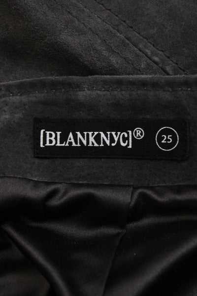 Blank NYC Womens A-Line Leather Mini Skirt Dark Gray Size 25