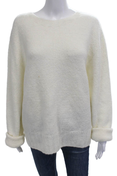 Mijeong Park Unisex Pullover White Crew Neck Long Sleeve Sweater Size M