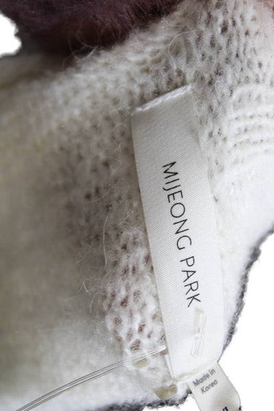 Mijeong Park Unisex Pullover White Crew Neck Long Sleeve Sweater Size M