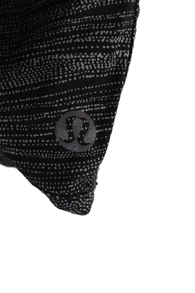 Lululemon Womens Striped Black Nylon Blend Sports Shorts Zip Size 4