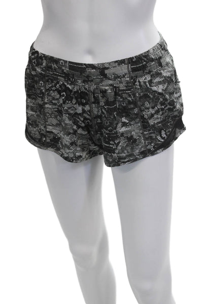 Lululemon Womens Black Snake Print Nylon Blend Shorts Size 4