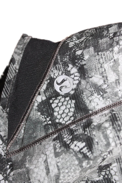 Lululemon Womens Black Snake Print Nylon Blend Shorts Size 4
