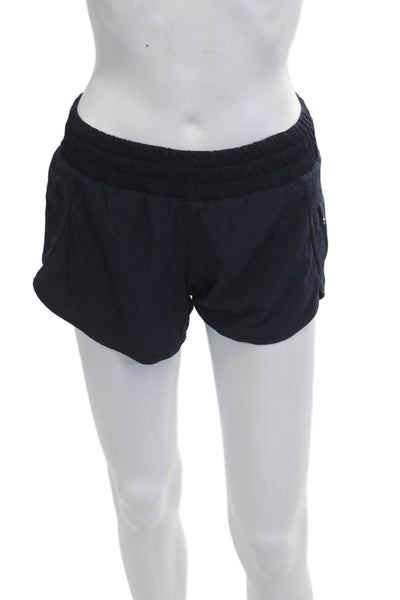 Lululemon Womens Dark Blue Nylon Blend Sports Shorts Size 4