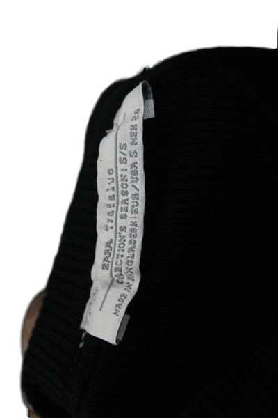 Zara Trafaluc Women Black Basic Tank Square Neck Cotton Blend Sleeveless Size S