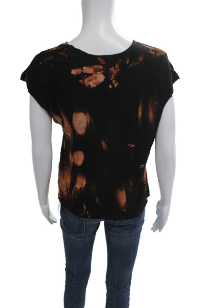 Zara Trafaluc Women Black V-Neck Short Sleeve Blend T-Shirt Grunge Size S