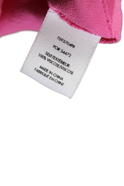 Derek Lam 10 Crosby Women Pink Cap Sleeve Round Neck Blouse Button Size 4
