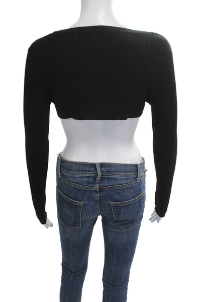 Habitual Unisex Sweaters Black Round Neck Long Sleeve pol Size 10