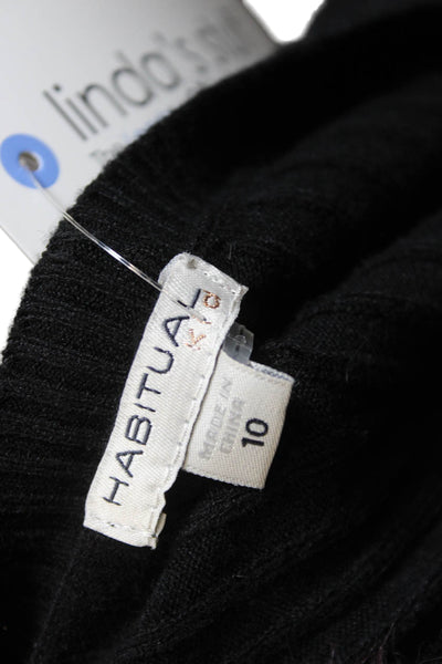 Habitual Unisex Sweaters Black Round Neck Long Sleeve pol Size 10