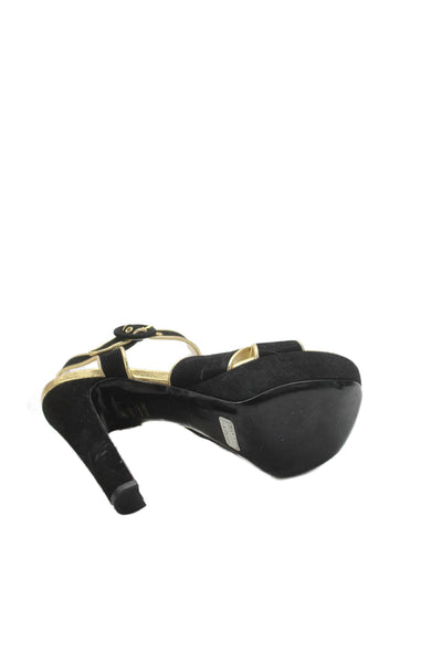 Barbara Bui Womens Suede Metallic Trim Platform Heels Black Size EUR 37