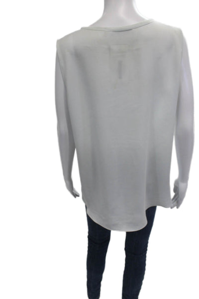 T Tahari Women Sleeveless Round Neck White Polyester Blouse Size M
