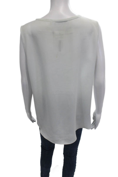 T Tahari Women Sleeveless Round Neck White Polyester Blouse Size M