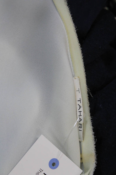 T Tahari Women Sleeveless Round Neck White Polyester Blouse Size M
