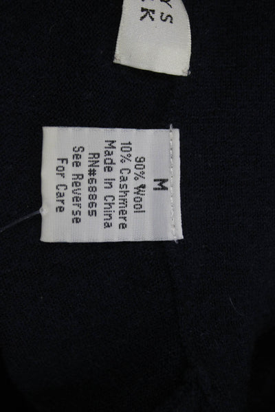 Barneys New York Unisex Dark Blue Wool Cashmere Pullover Long Sleeve Size M