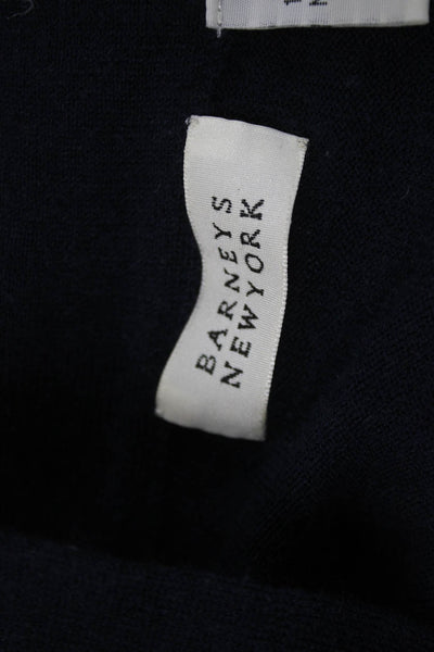 Barneys New York Unisex Dark Blue Wool Cashmere Pullover Long Sleeve Size M