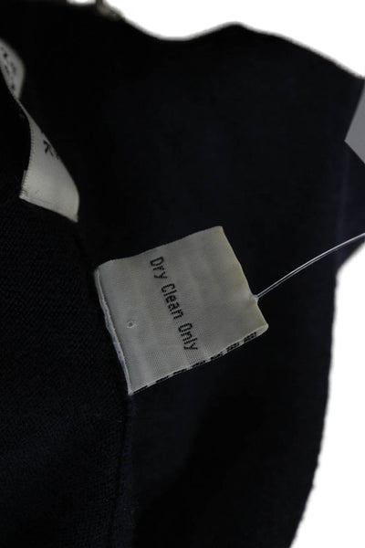 Barneys New York Unisex Dark Blue Wool Cashmere Pullover Long Sleeve Size M